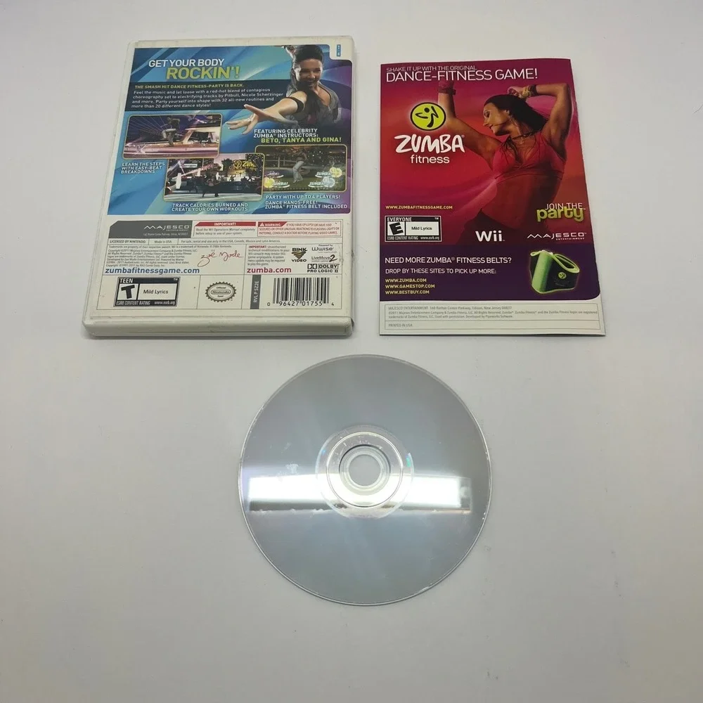 Wii Zumba Fitness 2 Video Game Disc Manual Case Complete‎ 2